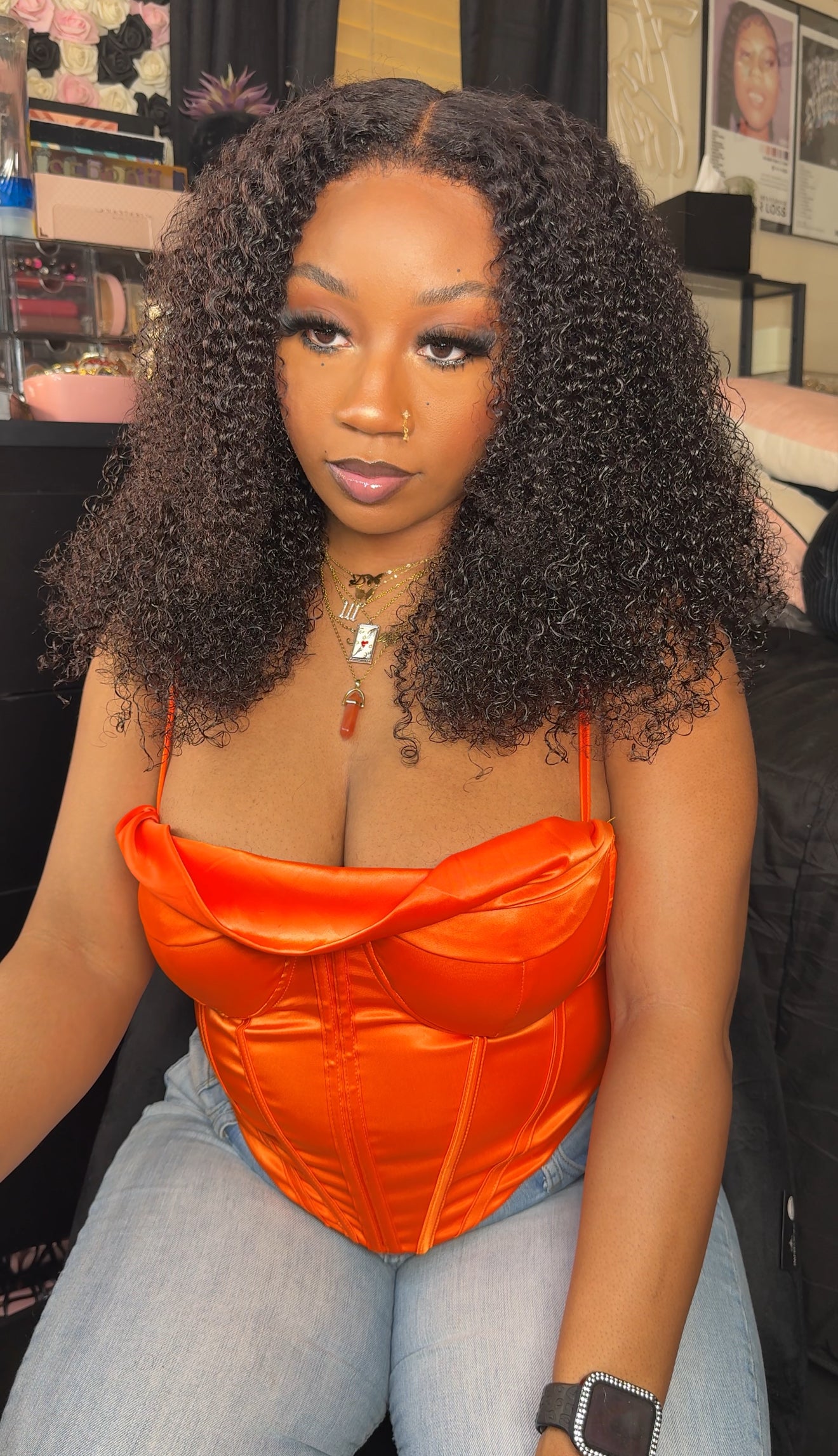 Cynosure Glueless 8x5 20 Inch Jerry Curly 4C Edge Wig