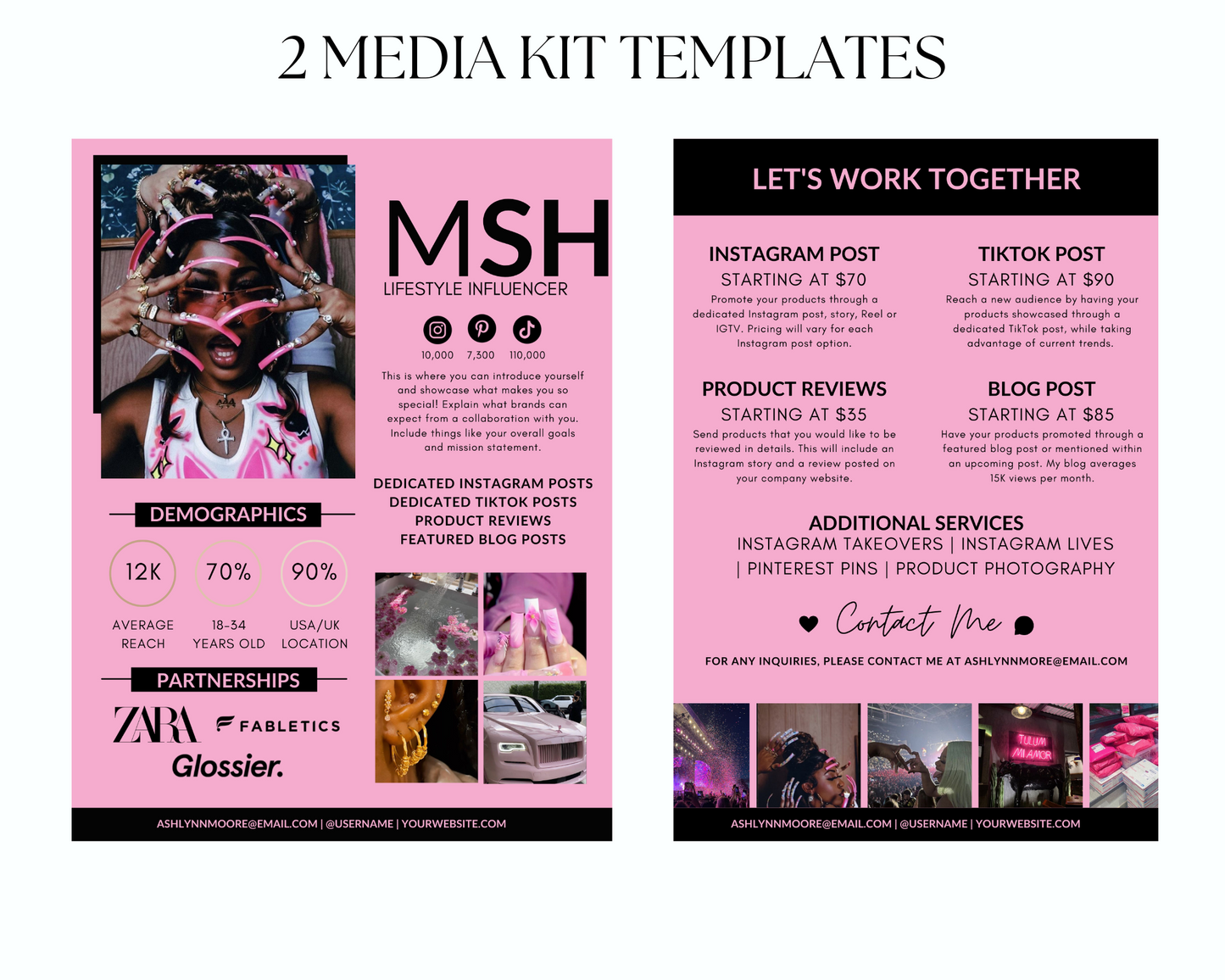 Pink & Black Social Media Kit Template