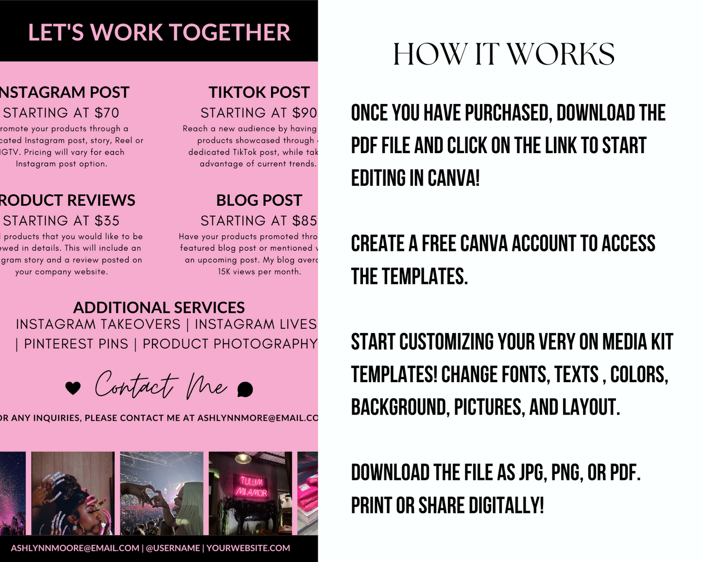 Pink & Black Social Media Kit Template