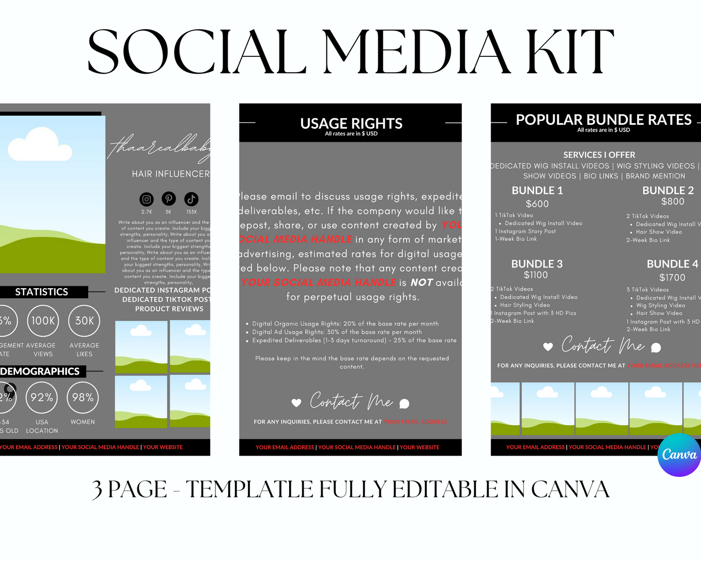 Grey Social Media Kit Template