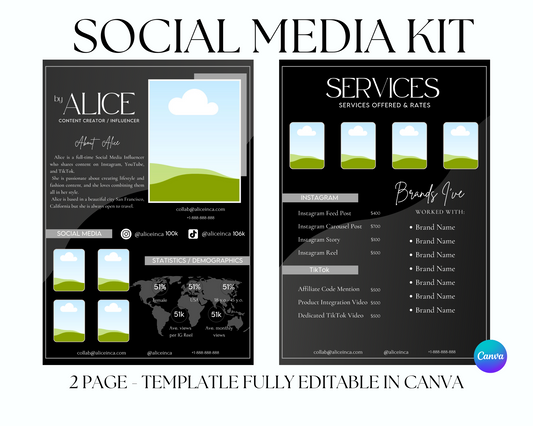 Black, White, & Grey Social Media Kit Template