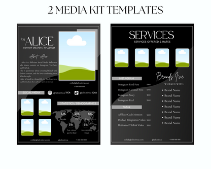 Black, White, & Grey Social Media Kit Template