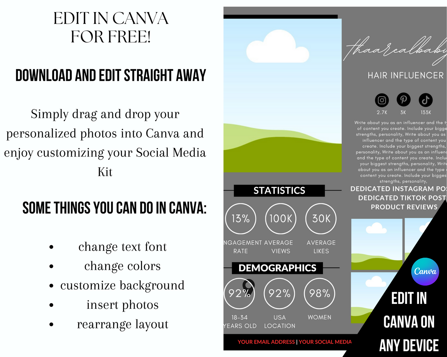 Grey Social Media Kit Template