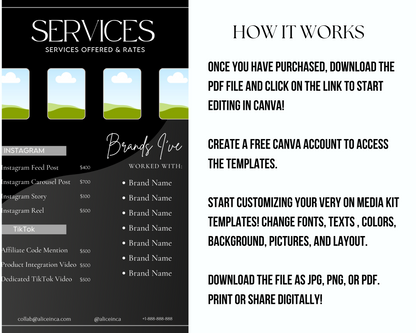 Black, White, & Grey Social Media Kit Template