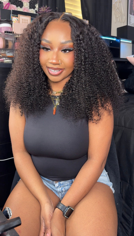 Morefacewig Glueless 7x5 22 Inch Kinky Curly Wig