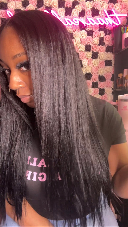 22 Inch Silky Straight Clip In Hair Extension Set