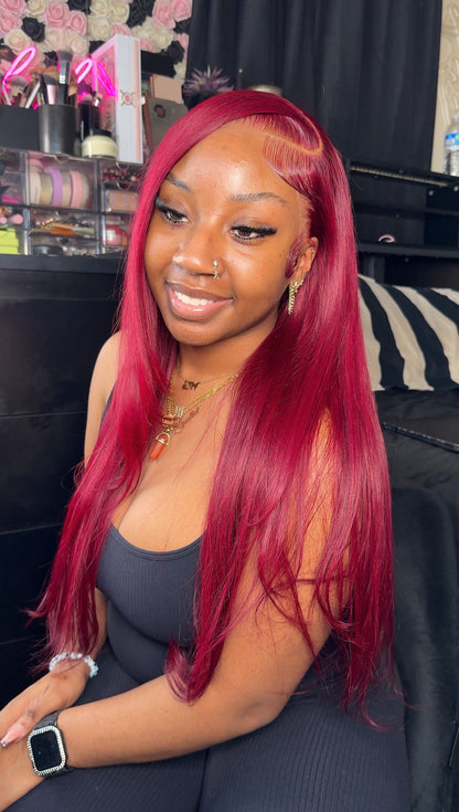 13x4 26 Inch 99J Straight Wig